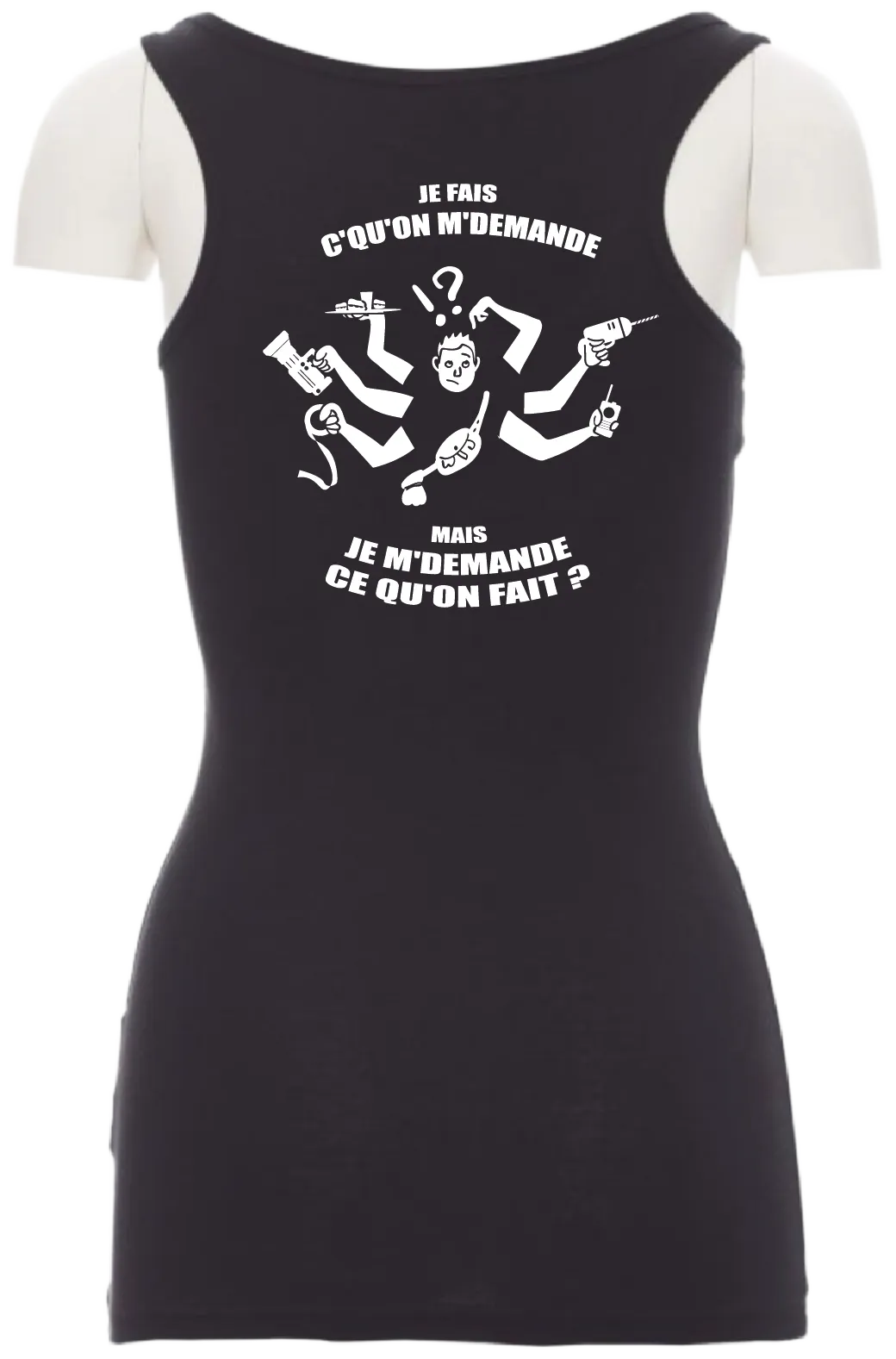 Débardeur Femme - J'fais c’qu’on m’demande… mais je m’demande c’qu’on fait® – Image 2