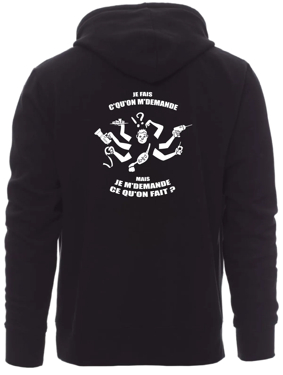 Sweat Mixte - J'fais c’qu’on m’demande… mais je m’demande c’qu’on fait® – Image 2