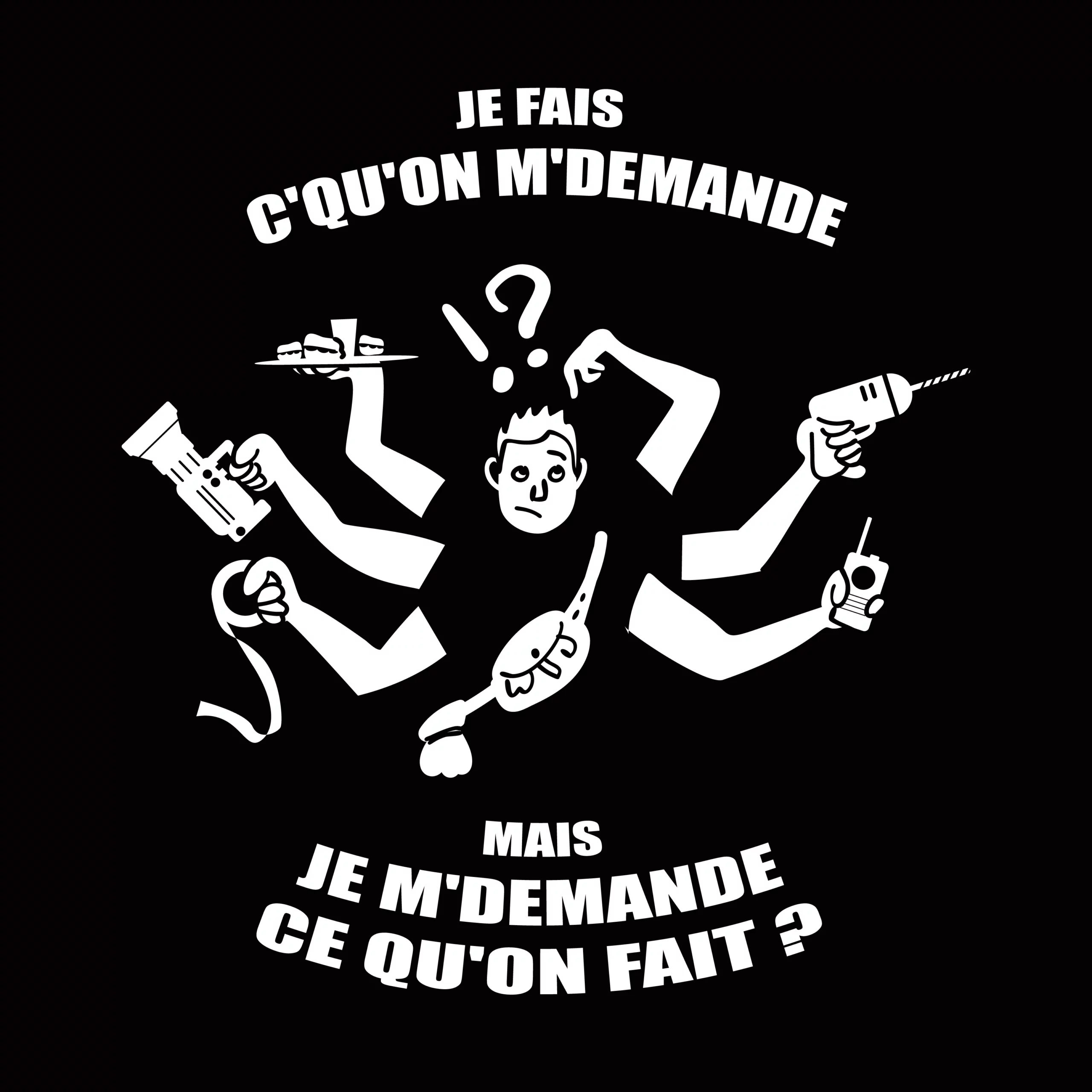 T-shirt Homme - J'fais c’qu’on m’demande… mais je m’demande c’qu’on fait® – Image 4